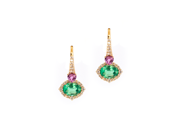 Jeda Emerald Drop Earrings By Crivelli