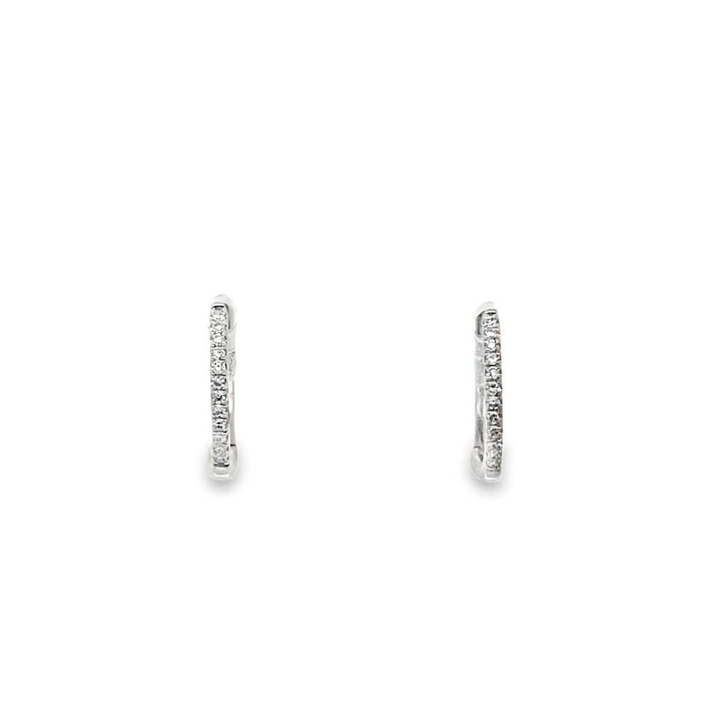 Diamond Small White Gold Huggies
