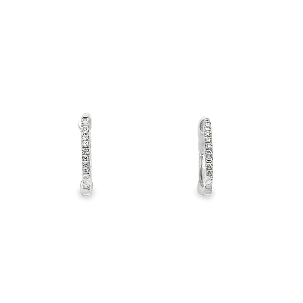 Diamond Small White Gold Huggies