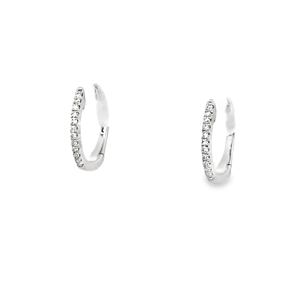 Diamond Small White Gold Huggies