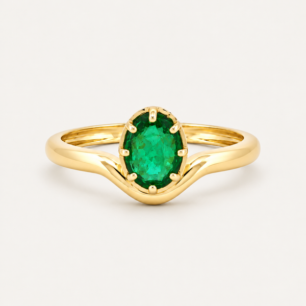 The Elora Emerald Ring