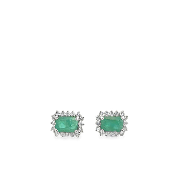 White Gold Emerald Earrings