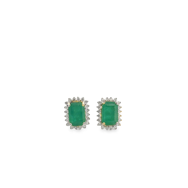 Square Stunning Emerald Studs