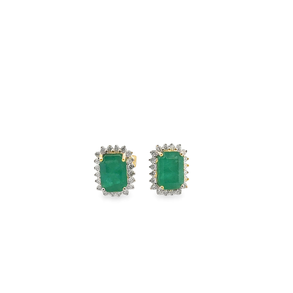 Square Stunning Emerald Studs
