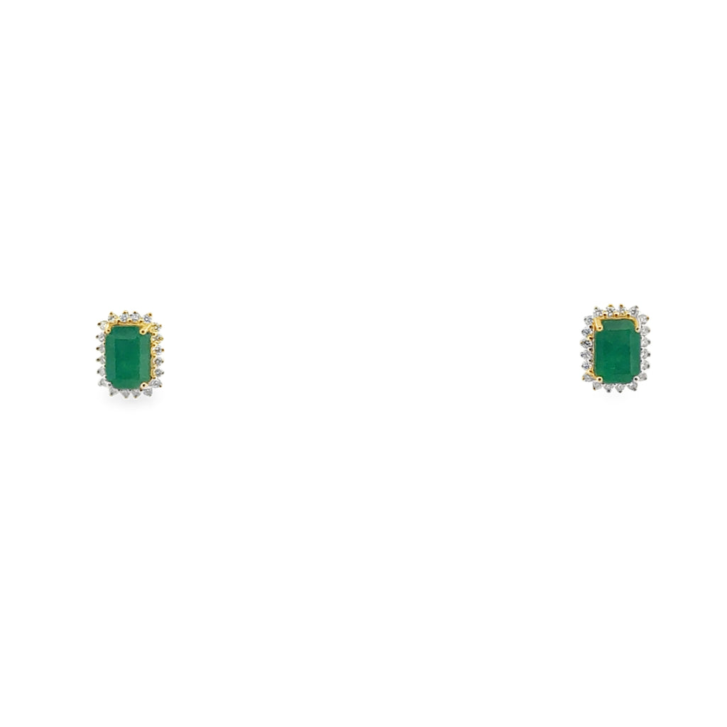 Square Stunning Emerald Studs