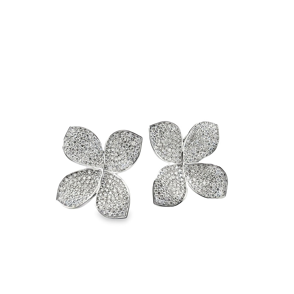 Diamond Flower Earrings