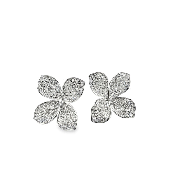 Diamond Flower Earrings