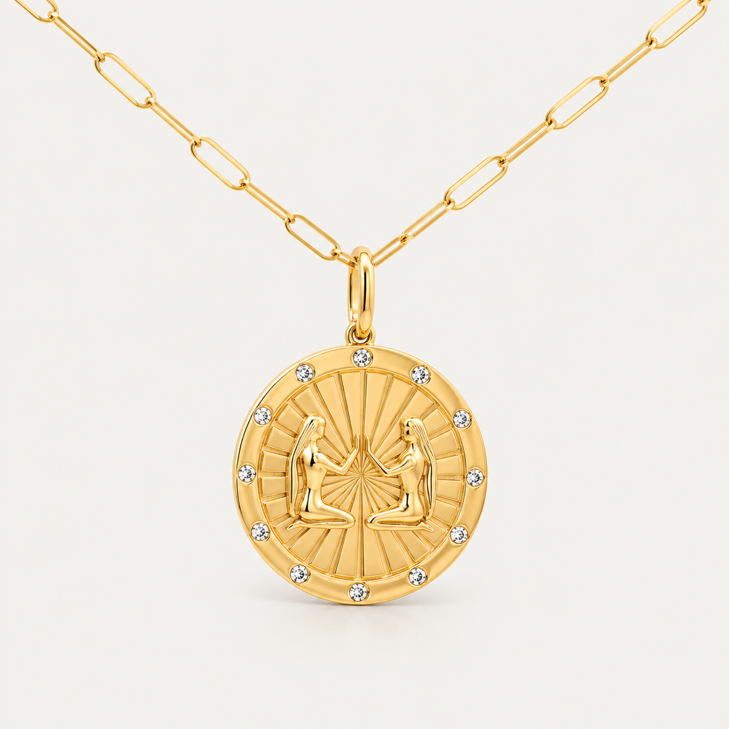 The Gemini Zodiac Medallion Necklace