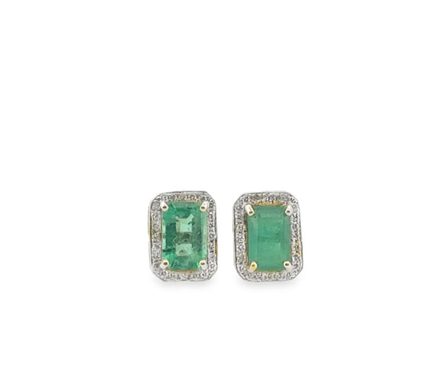 Gold Emerald Earrings