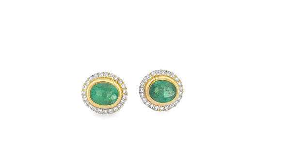 Gold Emerald Earrings