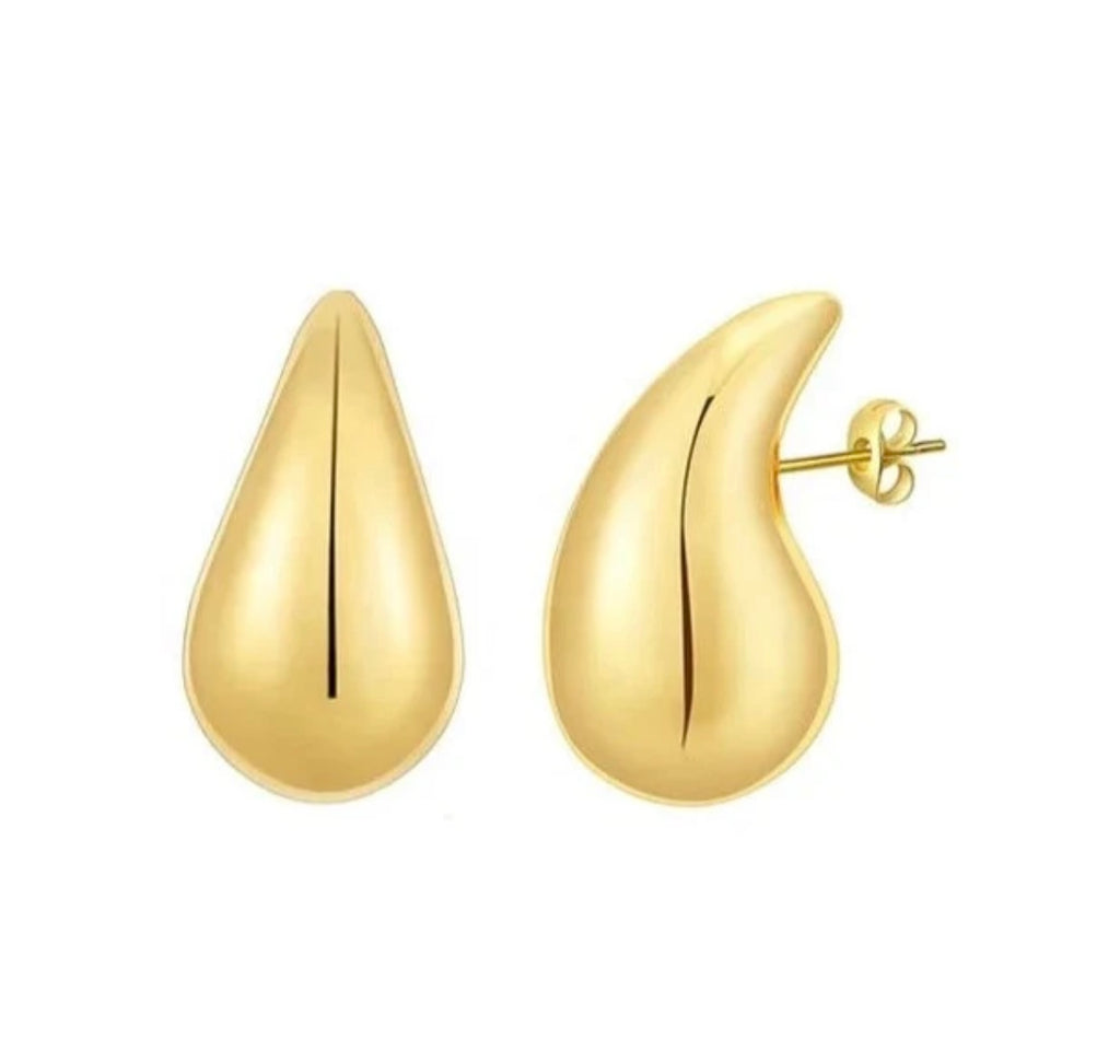 Gilded Rivulet Drop Gold Earrings