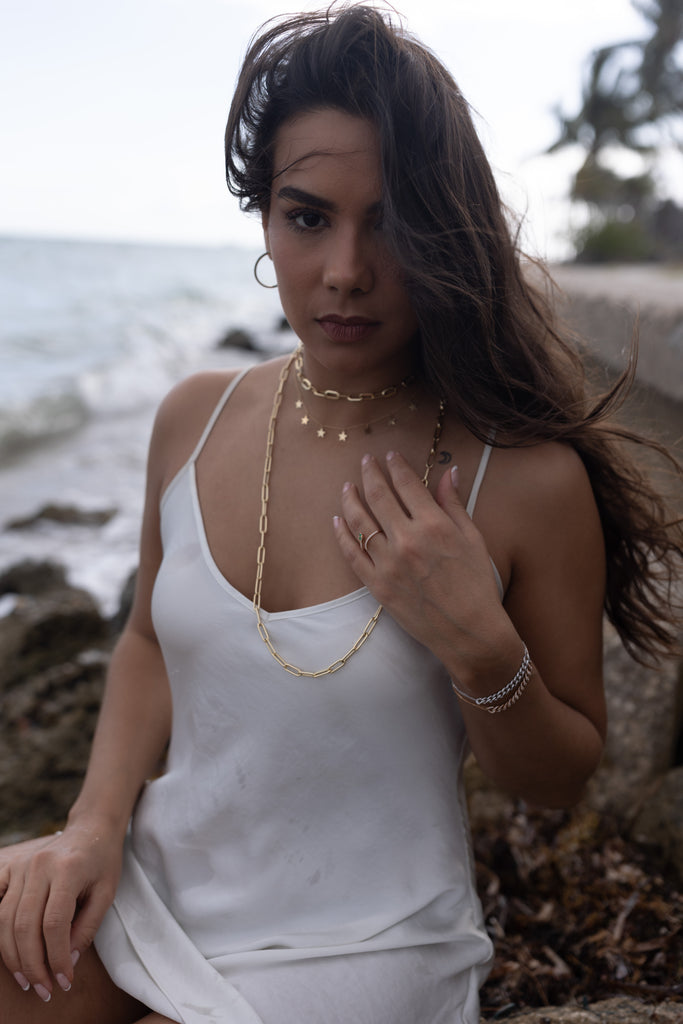 Stellar Cascade Gold Necklace