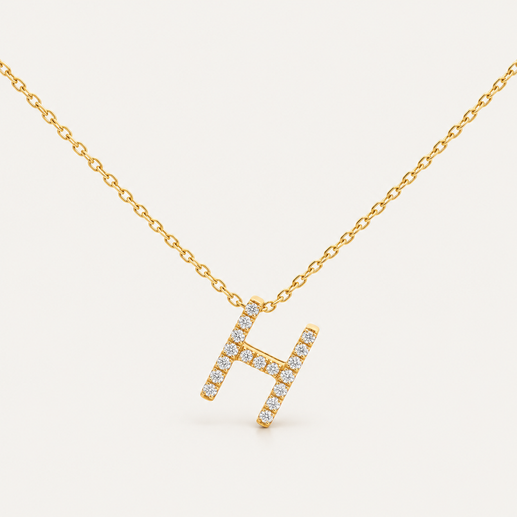 The Diamond Initial Necklace | Letter H