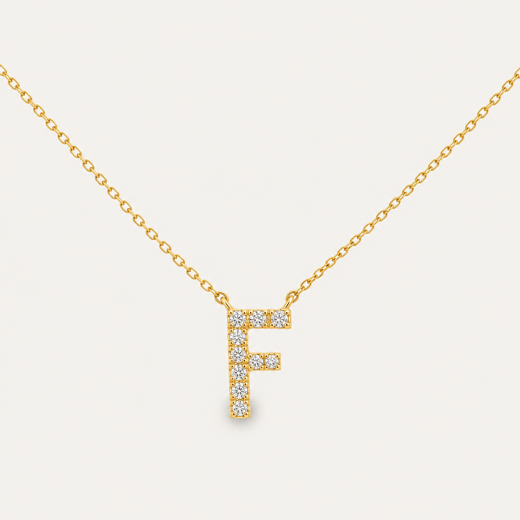 The Diamond Initial Necklace | Letter F