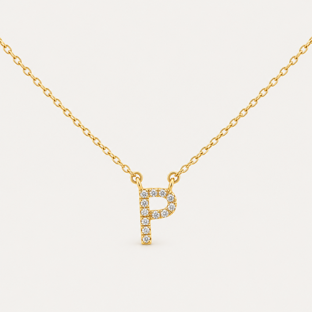 The Diamond Initial Necklace | Letter P