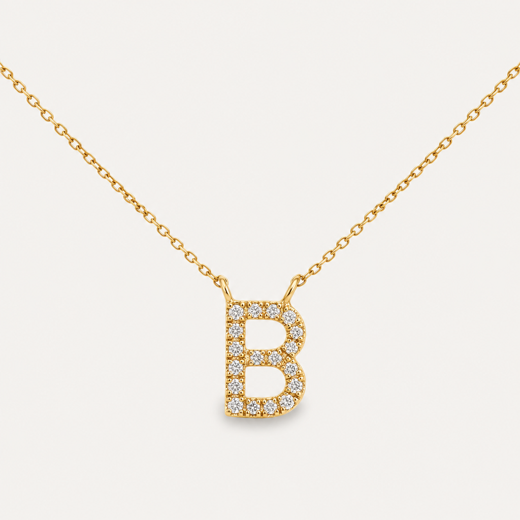 The Diamond Initial Necklace | Letter B