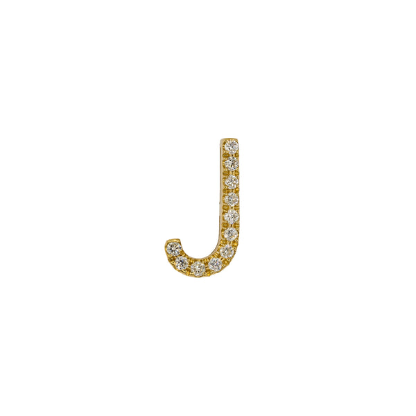 Diamond "J" Initial Charm