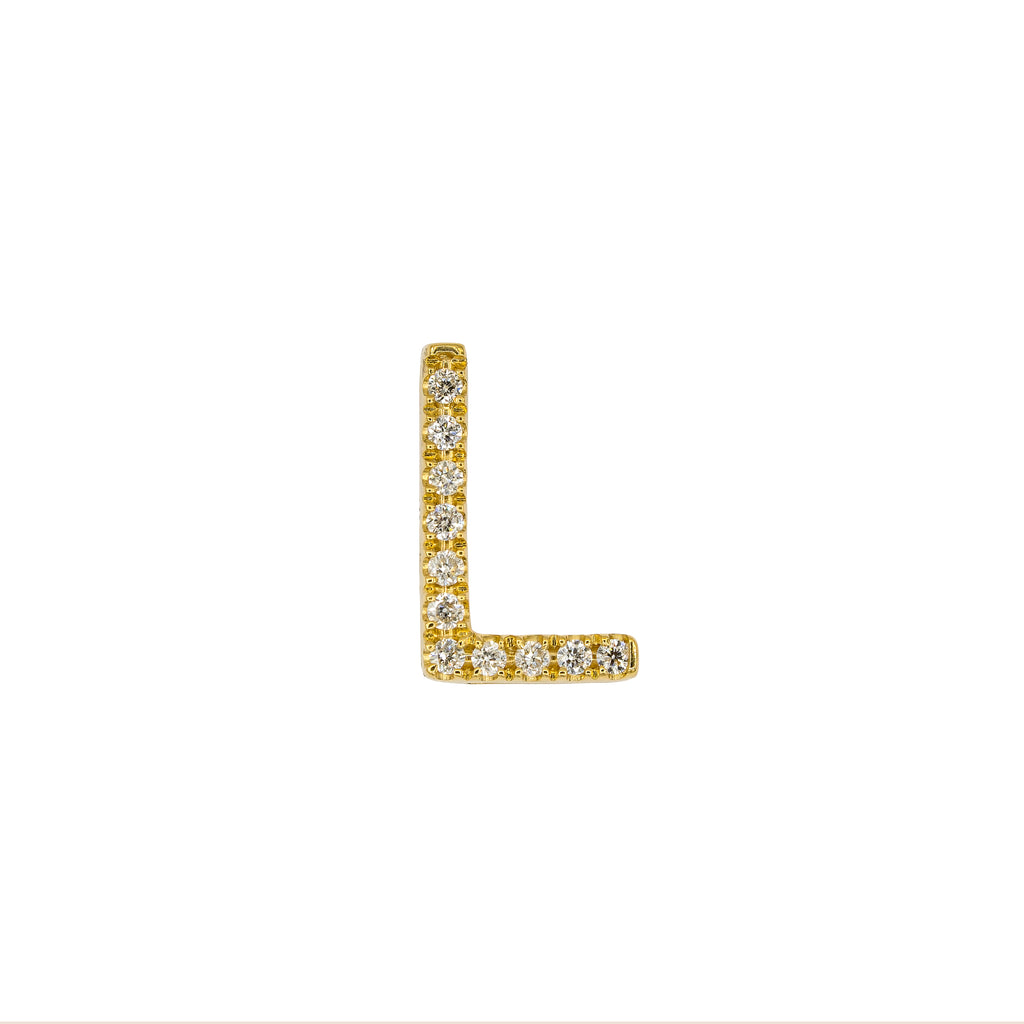 Diamond "L" Initial Pendant