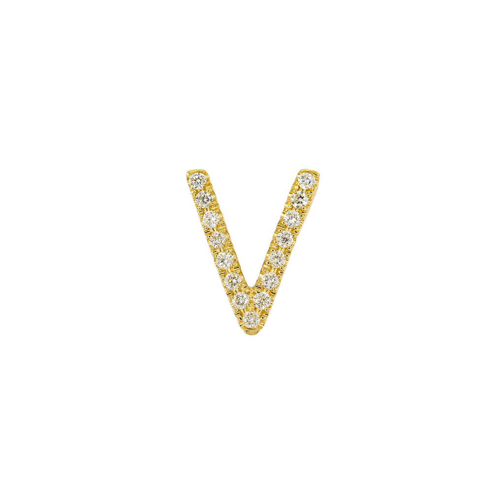 Diamond "V" Initial "Pendant
