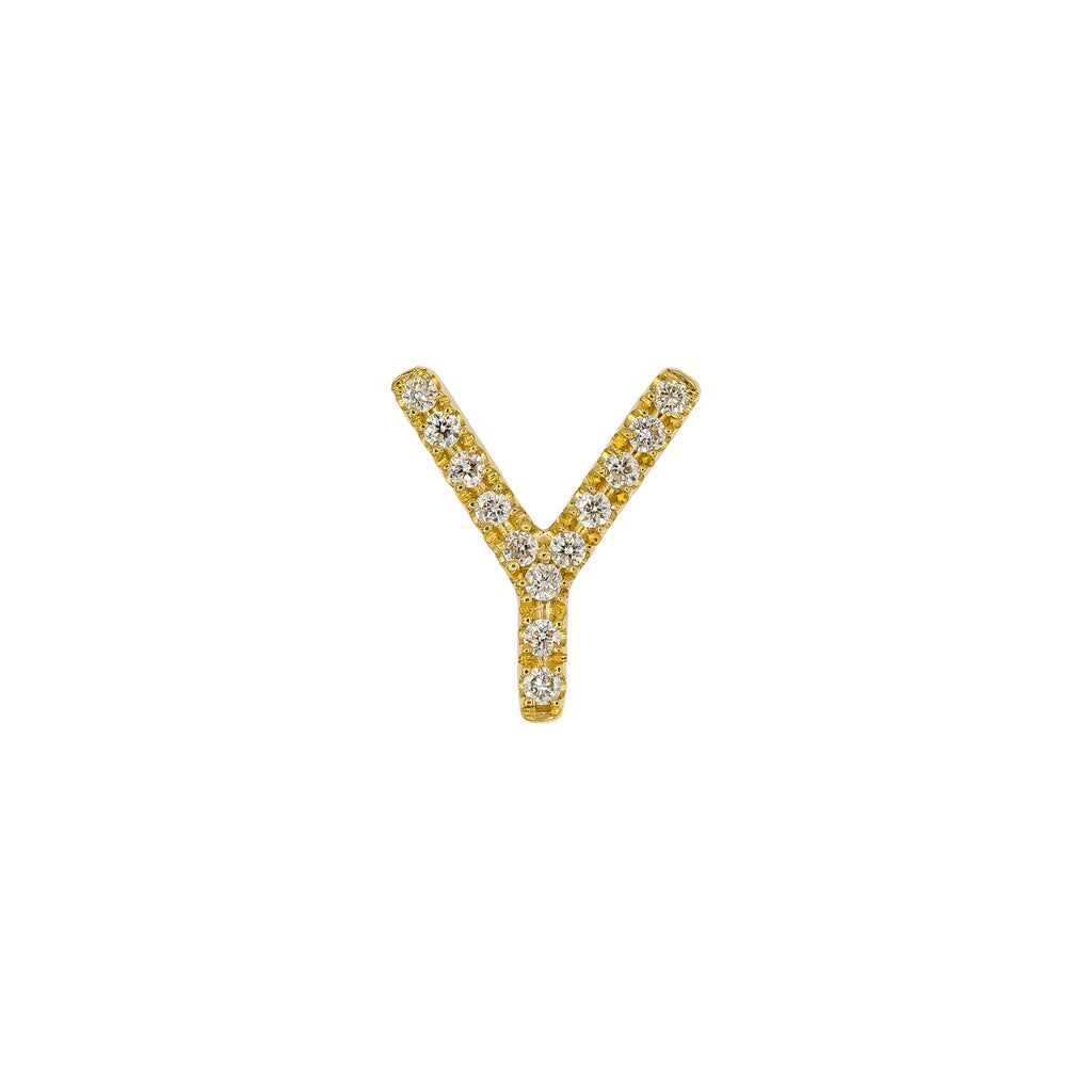 Diamond "Y" Initial Charm