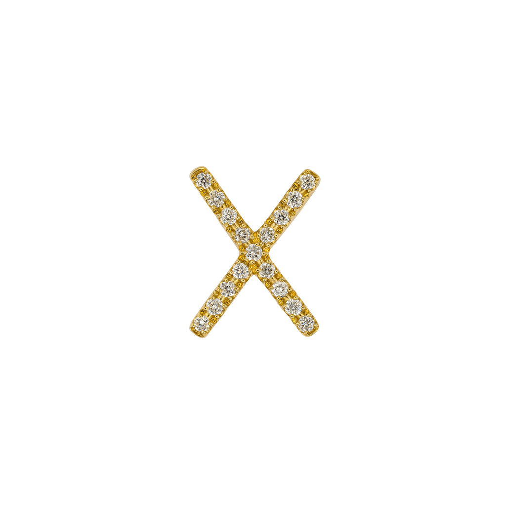 Diamond "X" Initial Pendant