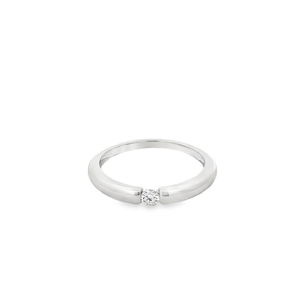 White Gold Single Diamond Ring By Gioielli Di Valenza