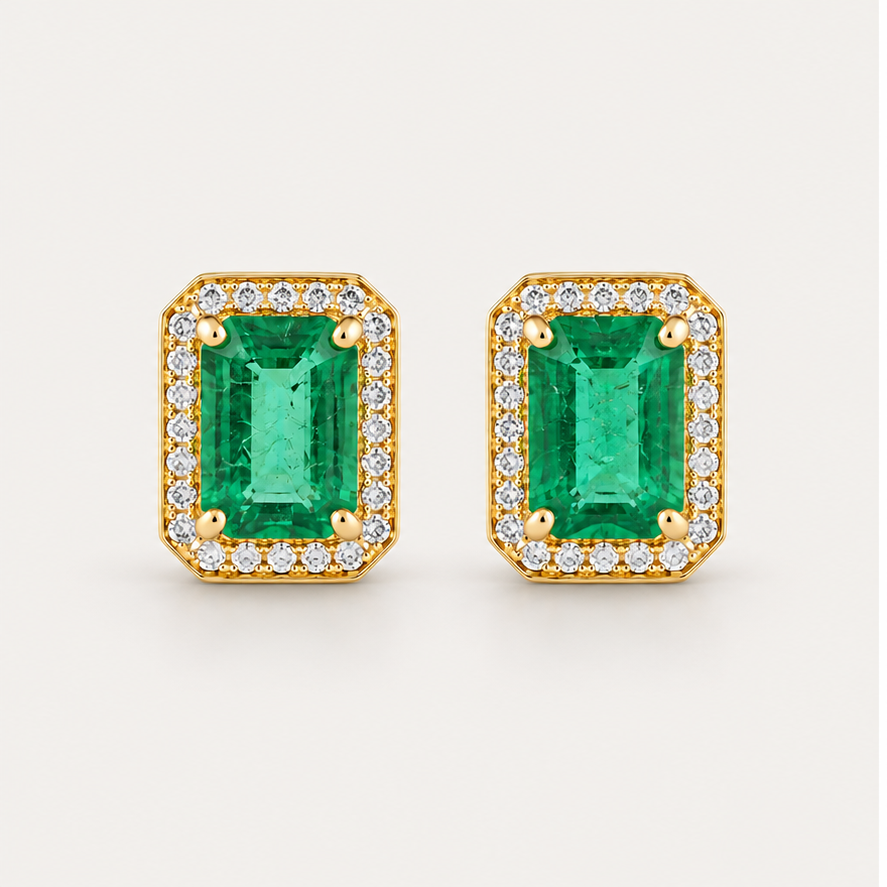 Leonie Emerald Studs