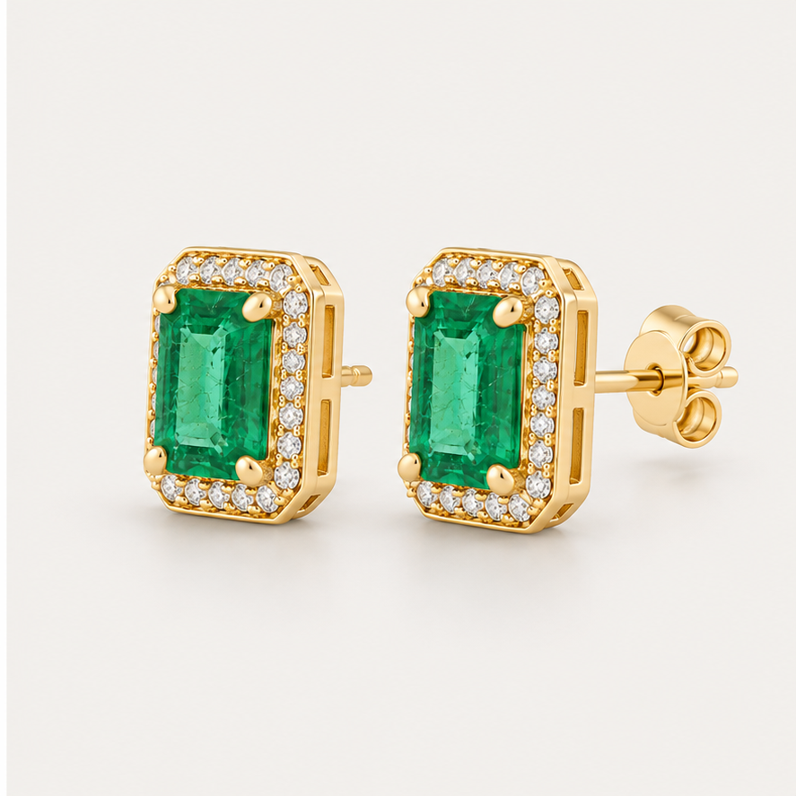 Leonie Emerald Studs