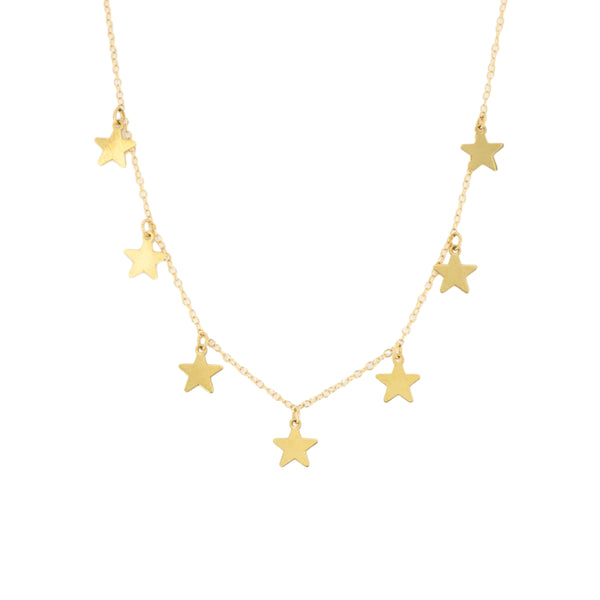 Stellar Cascade Gold Necklace