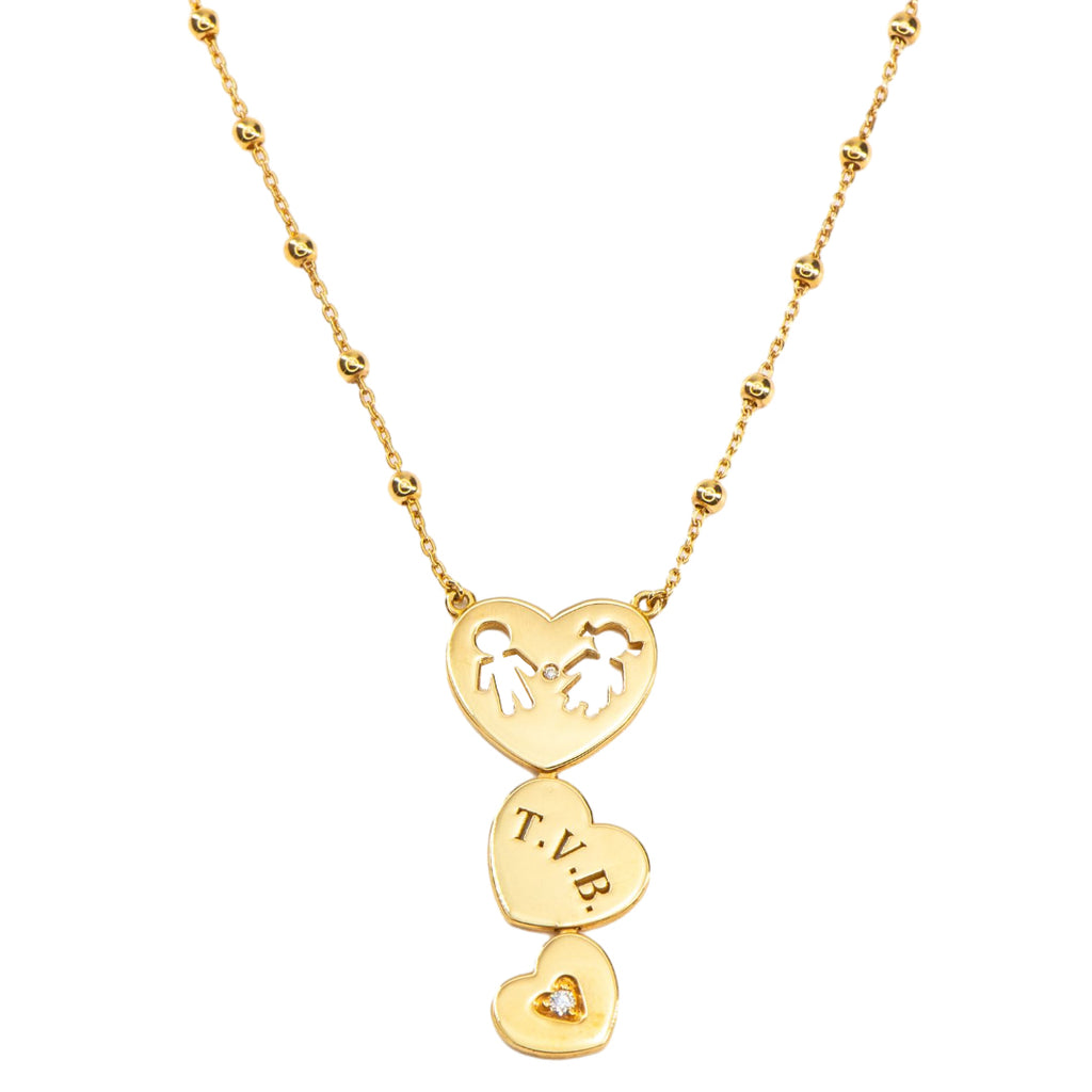 Trinity Gold Hearts Pendant Necklace By Crivelli