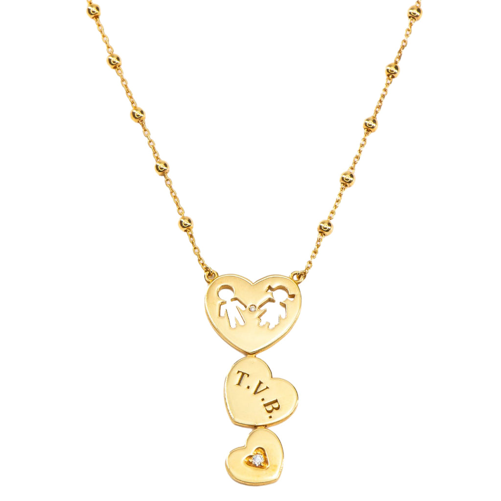 Trinity Gold Hearts Pendant Necklace