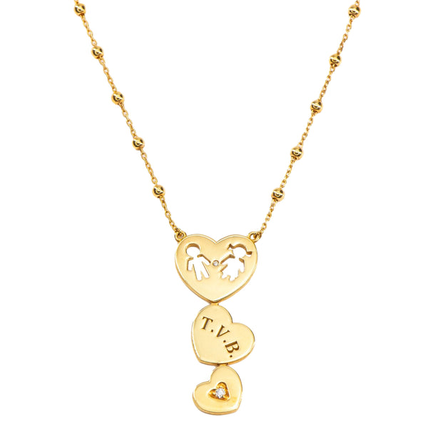 Trinity Gold Hearts Pendant Necklace By Crivelli