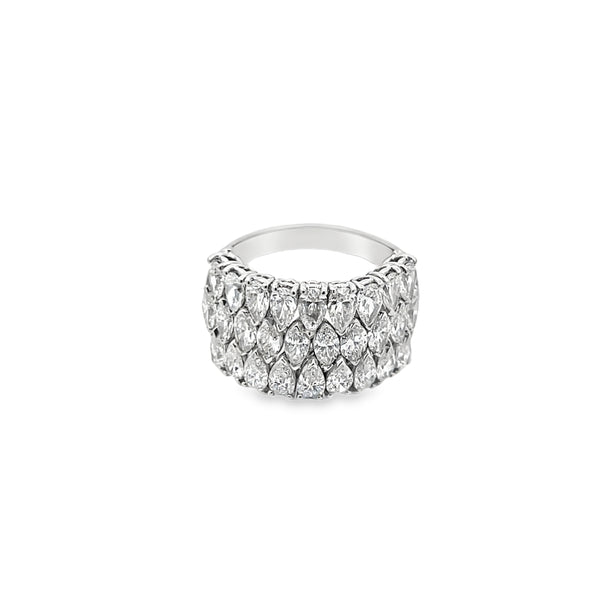 Three Row Diamond Ring By Piero Milano