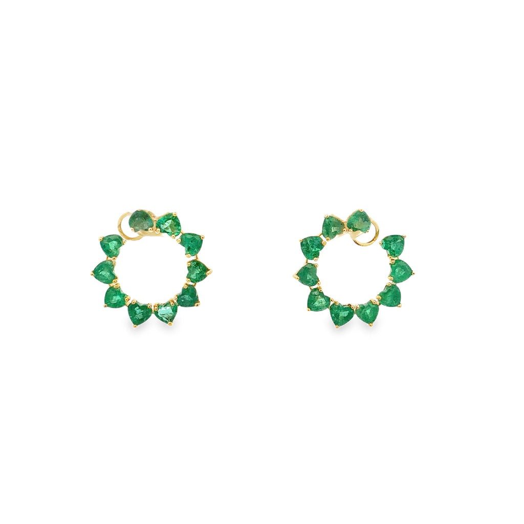 Emerald Round Earrings