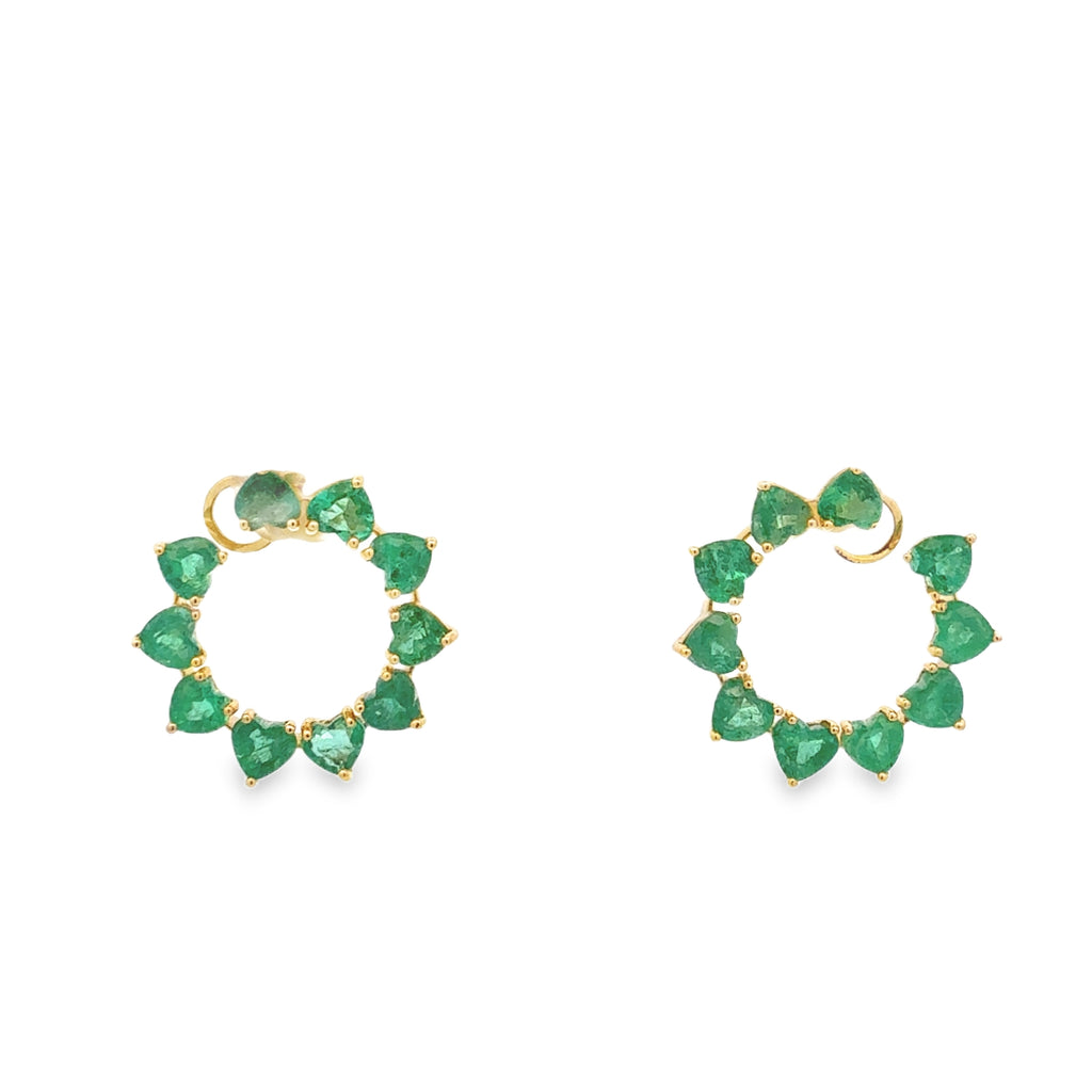 Emerald Round Earrings