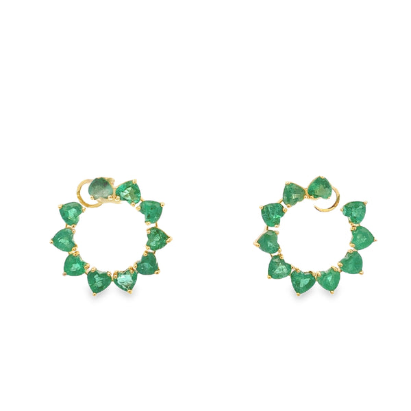 Emerald Round Earrings