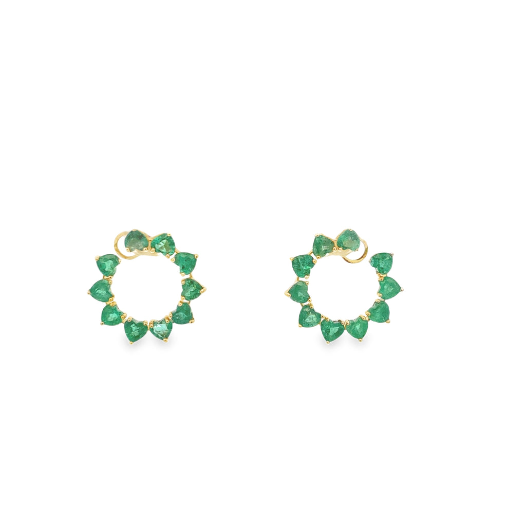 Emerald Round Earrings