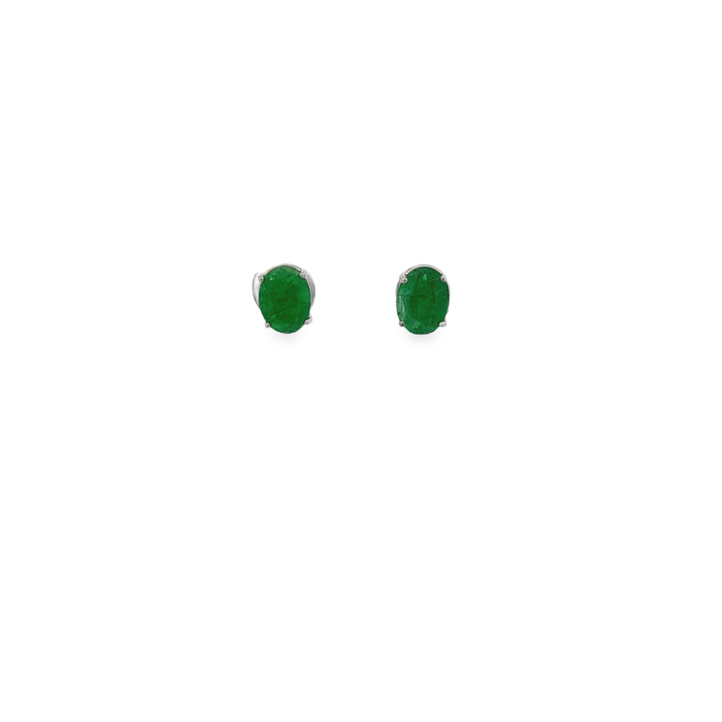 Emerald Diamond Studs