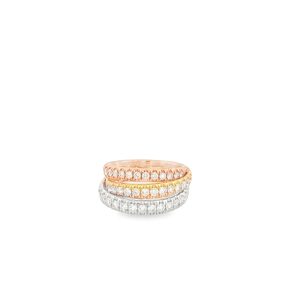 Tricolor Diamond Ring By Piero Milano