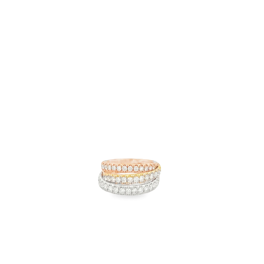 Tricolor Diamond Ring By Piero Milano