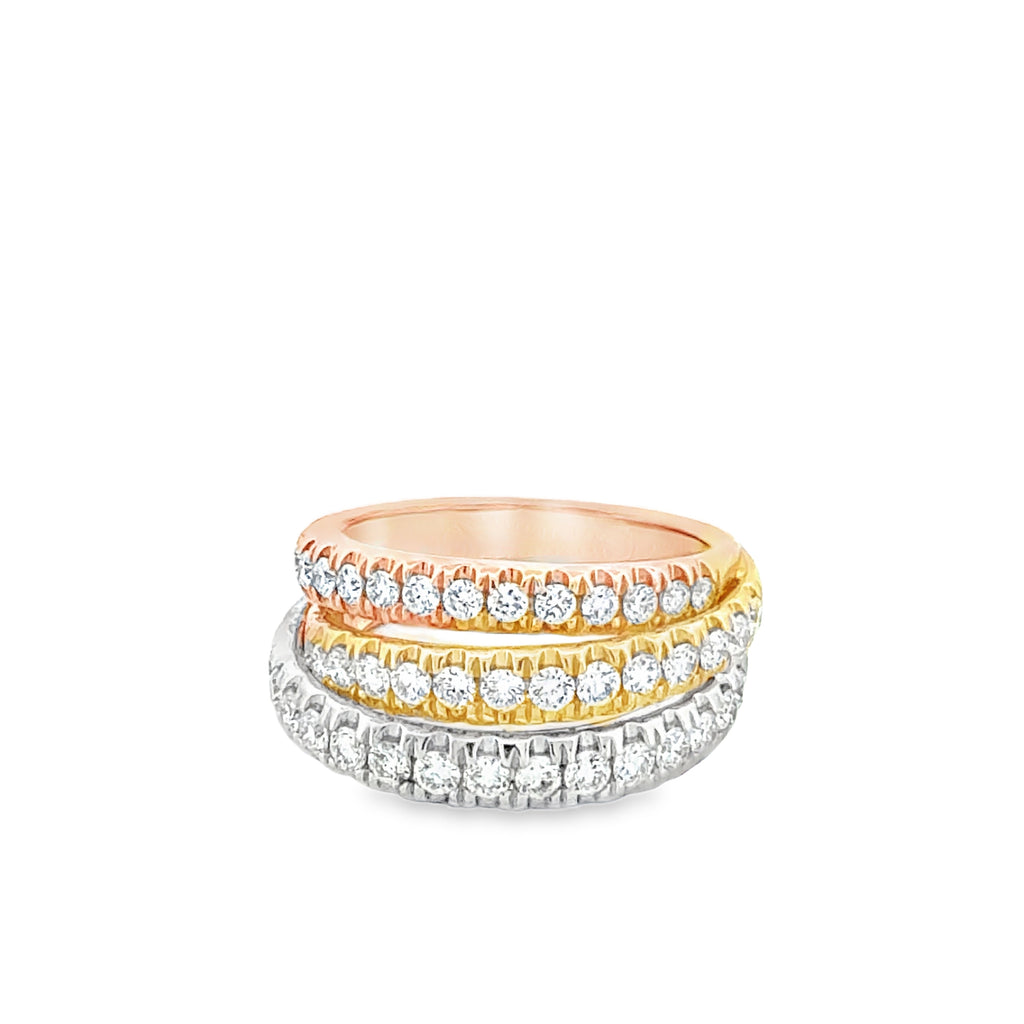 Tricolor Diamond Ring By Piero Milano