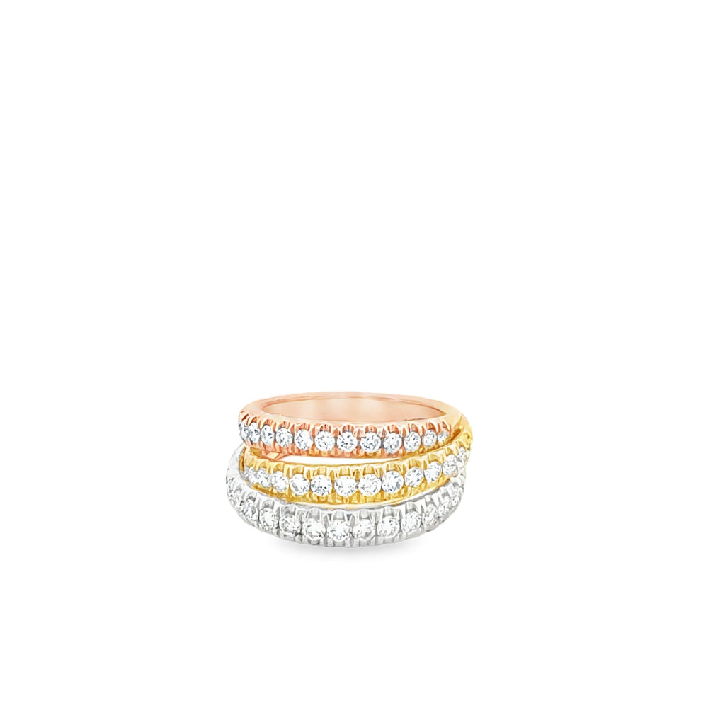 Tricolor Diamond Ring By Piero Milano