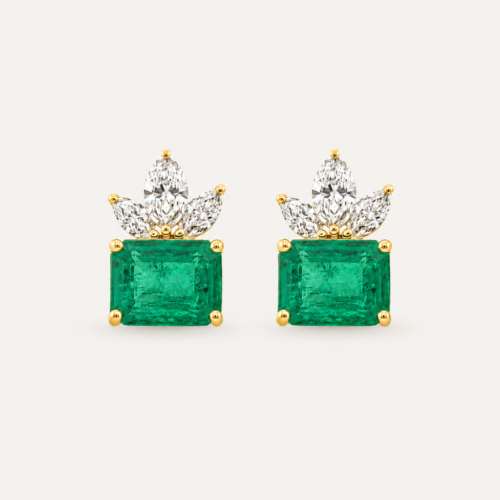 Valentina Emerald Studs