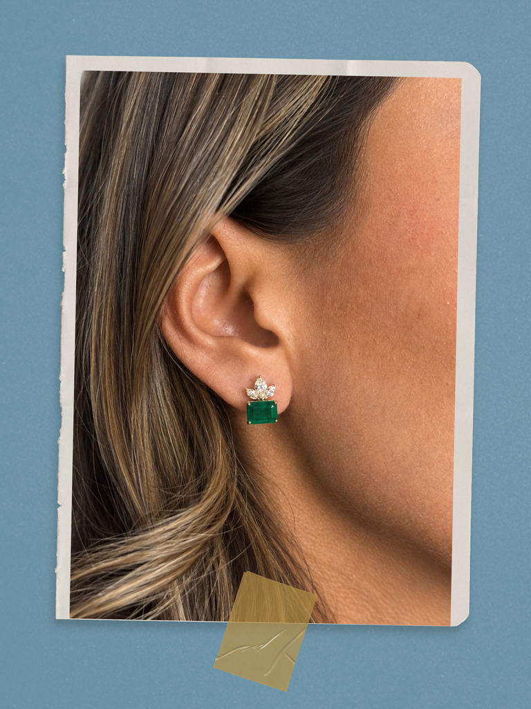 Valentina Emerald Studs