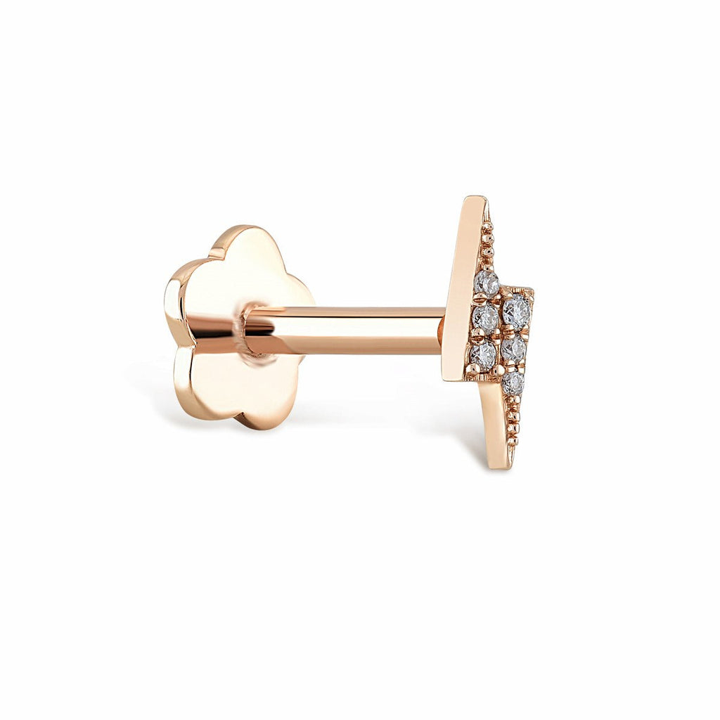 Thunder Bolt Diamond Stud Piercing