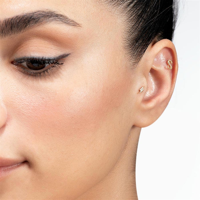 Thunder Bolt Diamond Stud Piercing