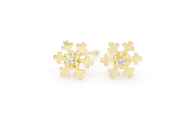 Snowflake Lake Gold Earrings