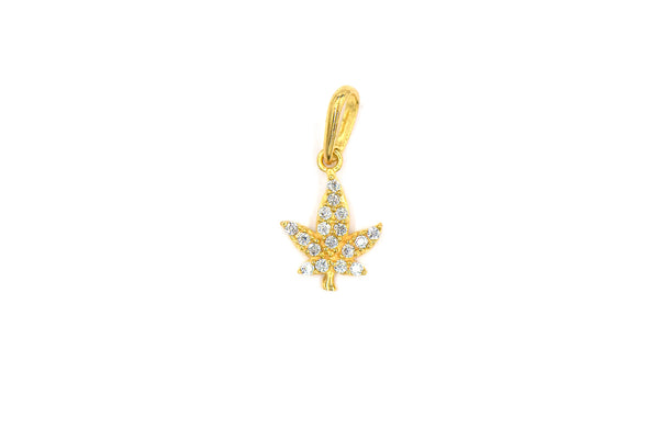 Spark Leaf Gold Pendant