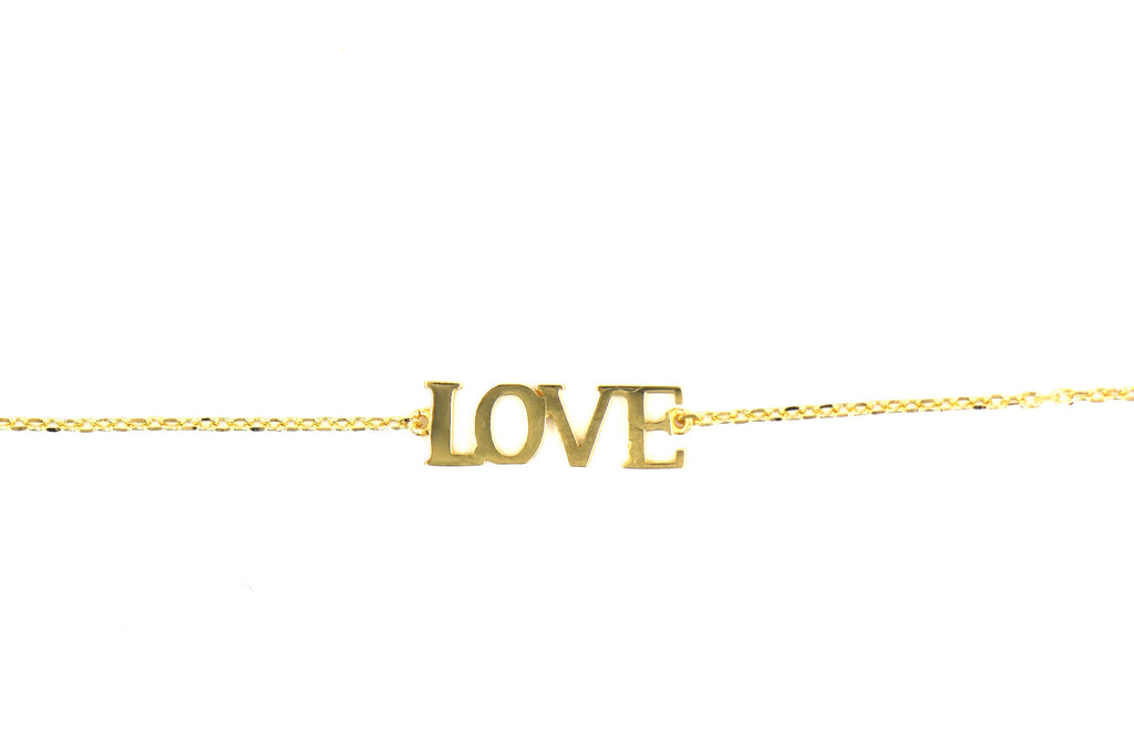 Love Capitalized Gold Bracelet