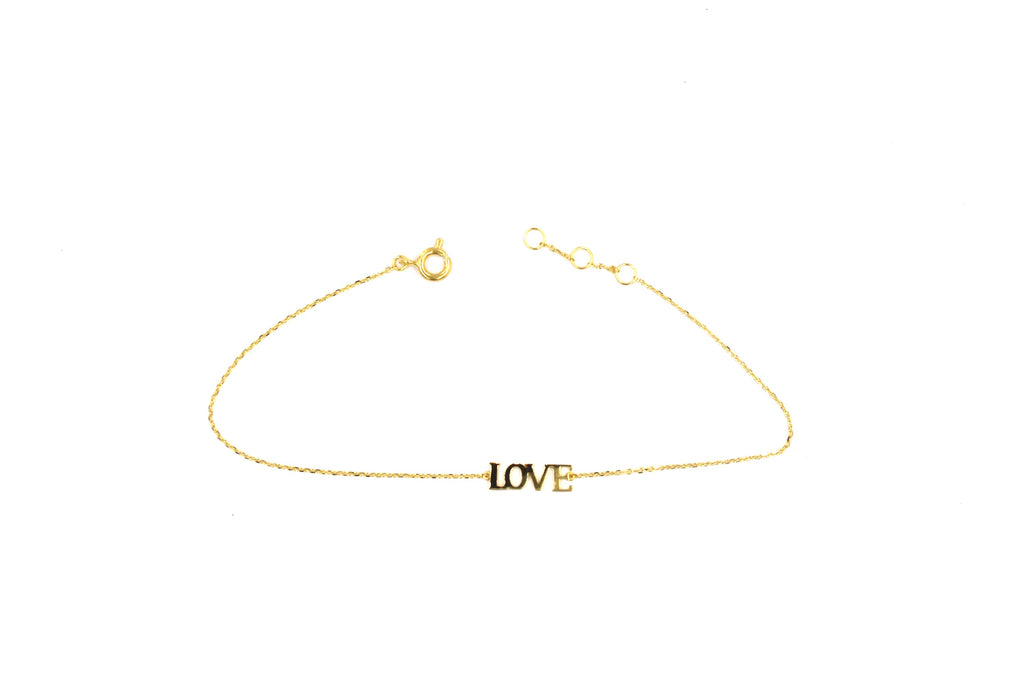 Love Capitalized Gold Bracelet